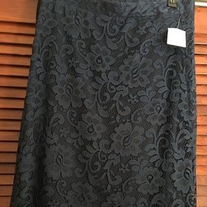 Navy Blue Lace Skirt